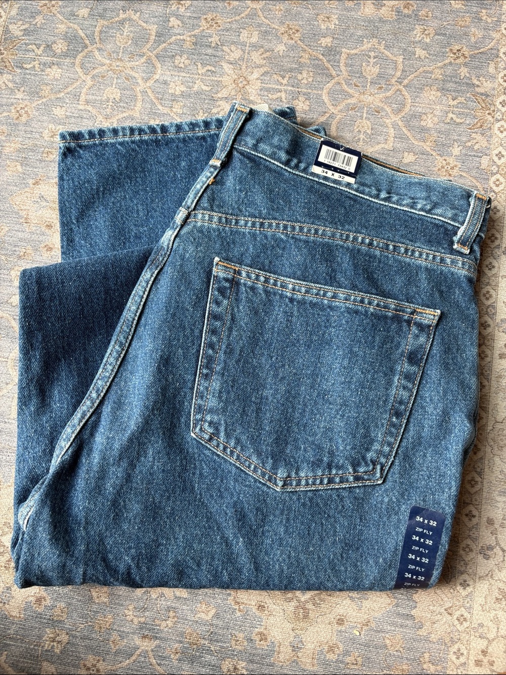 GAP Men's Straight-Leg Dark Blue Denim Jeans